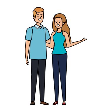 Genç çiftler karakterleri avatarlar