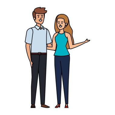 iş çift avatarlar karakterler vektör illüstrasyon