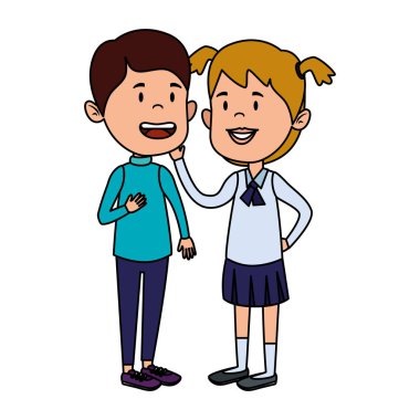 mutlu küçük öğrenciler çift karakterler