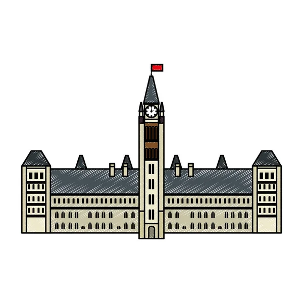 Ícone do edifício do parlamento canadense — Vetor de Stock