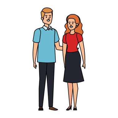 Genç çiftler karakterleri avatarlar