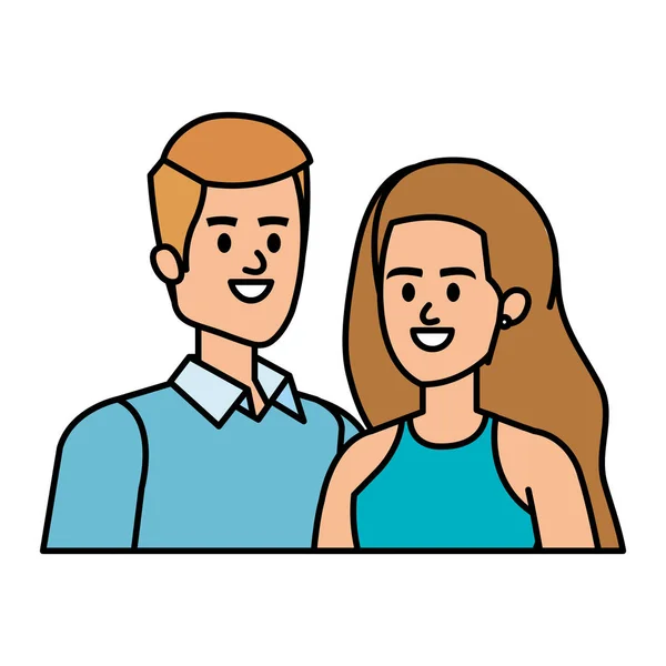 Business ζευγάρι avatar χαρακτήρες εικονογράφηση διάνυσμα — Διανυσματικό Αρχείο