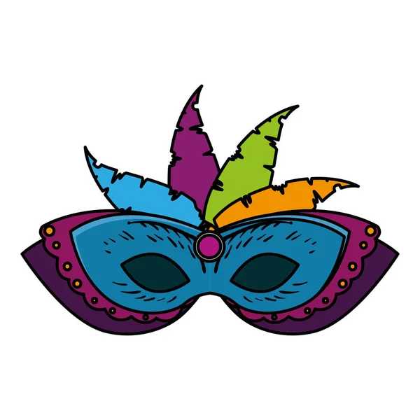 Masque de carnaval avec illustration vectorielle plumes — Image vectorielle