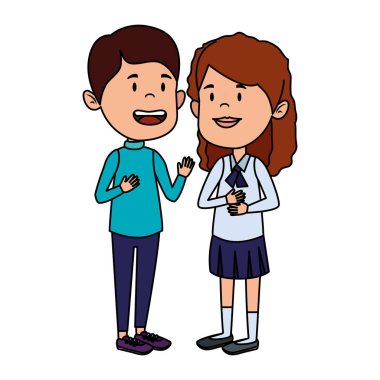 mutlu küçük öğrenciler çift karakterler