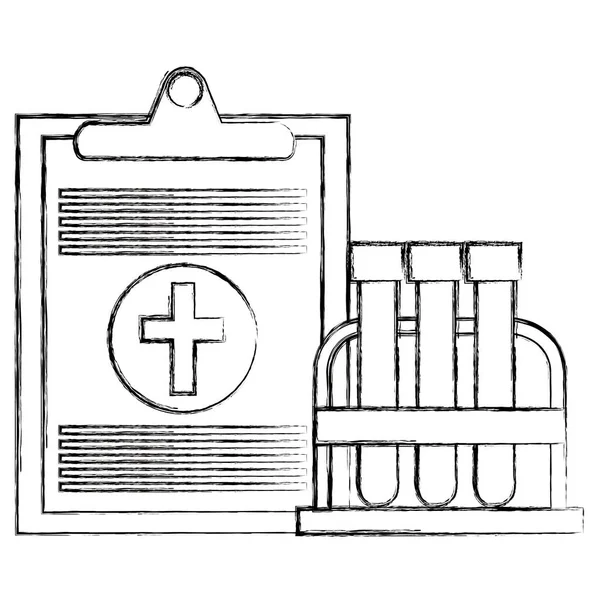 Медицинский заказ с пробиркой — стоковый вектор