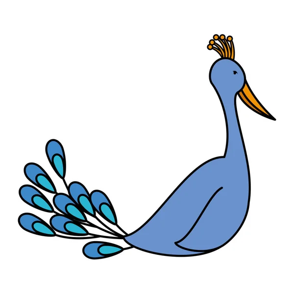 Indian peacock bird exotic icon — Stock Vector