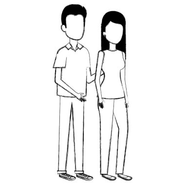 Genç çift avatarlar karakter