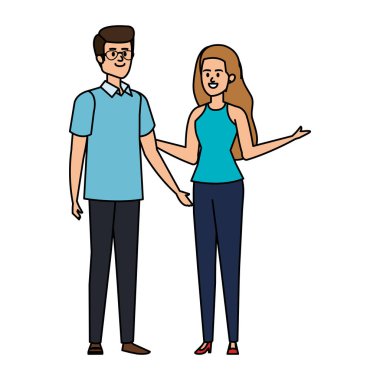 iş çift avatarlar karakterler vektör illüstrasyon