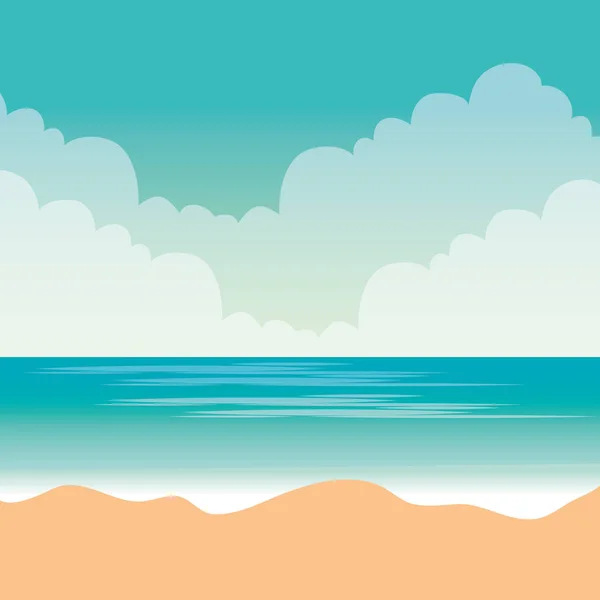 Tropischer Strand mit Natur Meer und Sand — Stockvektor