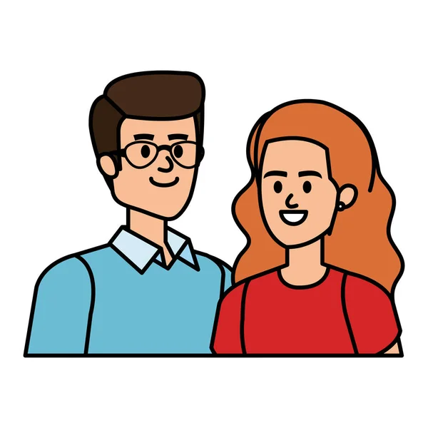 Negócio casal avatares personagens vetor ilustração — Vetor de Stock