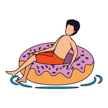 Mayolu ve yüzer vaziyette genç bir adam.