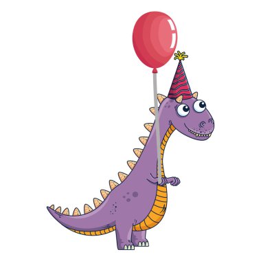 balon helyum ile sevimli tyrannosaurus rex