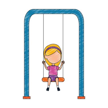 salıncak park oyun asılı oynayan kız