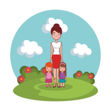 manzara kızları aile ile anne