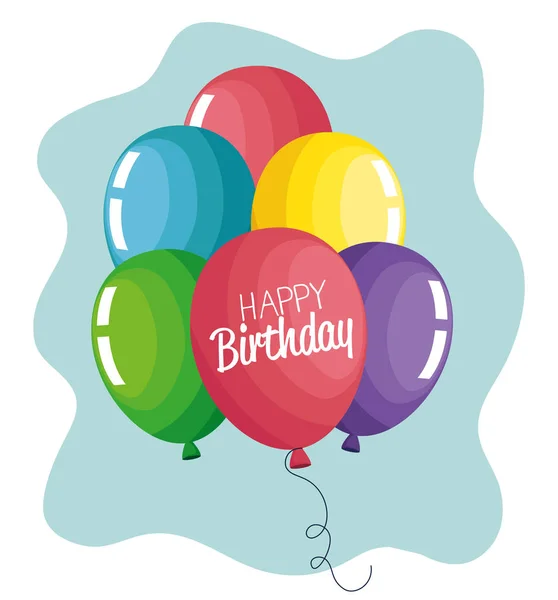 Alles Gute zum Geburtstag mit Party-Luftballons Dekoration — Stockvektor
