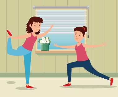 evde kızlar eğitim yoga etkinliği