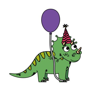 balon helyum ile sevimli triceratops