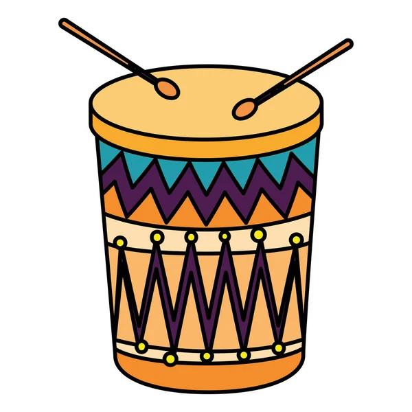 Wooden drum instrument icon vector illustration — Stock Vector