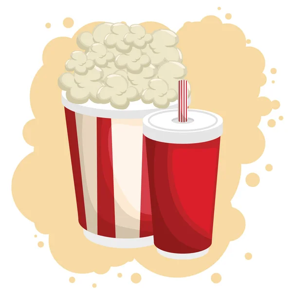 Cine comida rápida combo vector ilustrador — Vector de stock