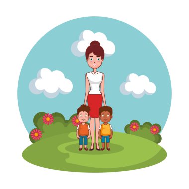 manzara oğulları aile ile anne