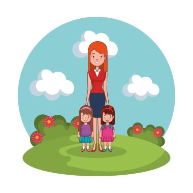 manzara kızları aile ile anne