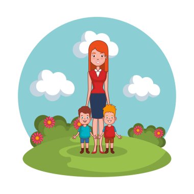 manzara oğulları aile ile anne