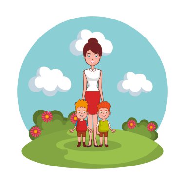 manzara oğulları aile ile anne