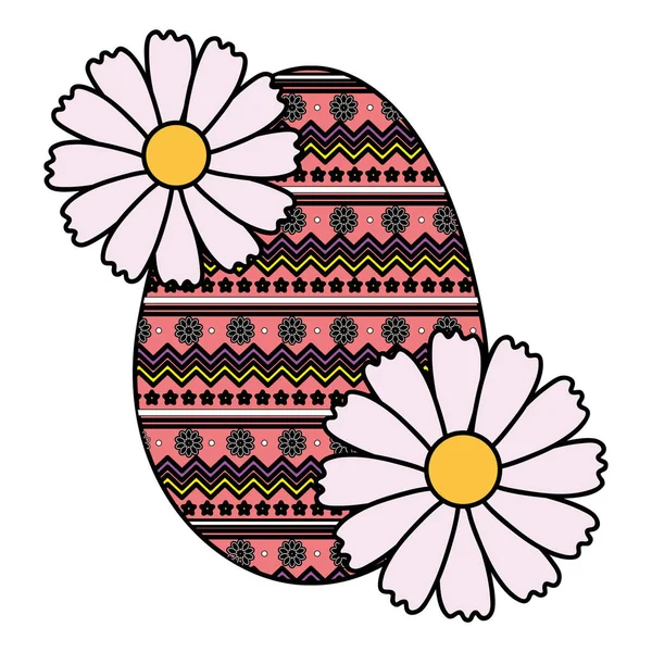 Пасха яичной краски с цветочным декором — стоковый вектор