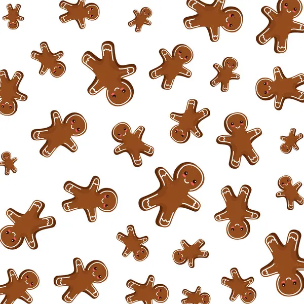 Dulce patrón de galletas de jengibre — Vector de stock