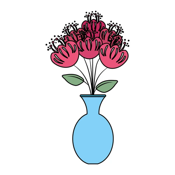 Vase mit Rosen Icon Vektor Illustration — Stockvektor