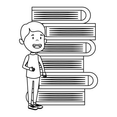 kazık kitapları ile mutlu öğrenci çocuk