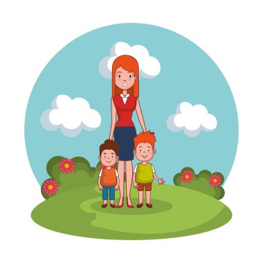 manzara oğulları aile ile anne