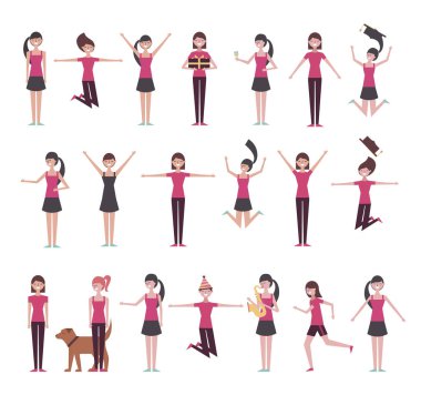 aktivite karakterleri yapan kız grubu