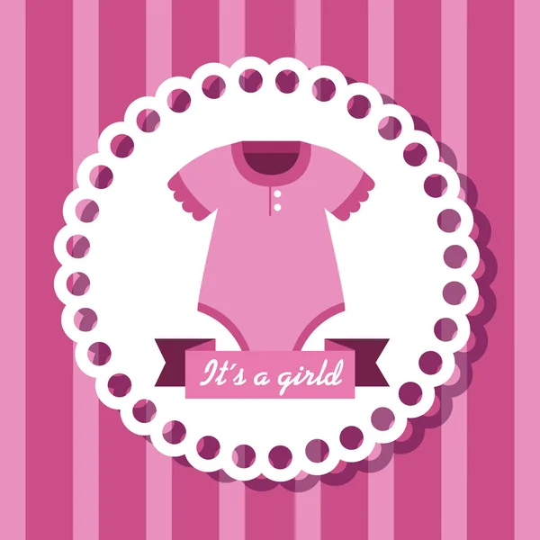 Etichetta di pigiama bambina con nastro — Vettoriale Stock