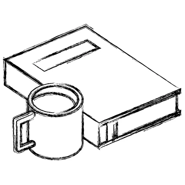 कॉफी कप मजकूर पुस्तक — स्टॉक व्हेक्टर