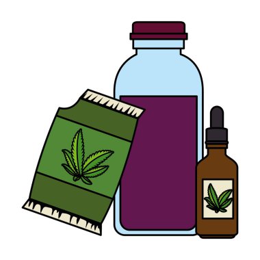 şurup ve damlalık ile kenevir tohumu çanta