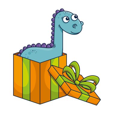 giftbox mevcut sevimli diplodocus