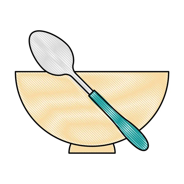 皿とスプーンのアイコン — ストックベクタ