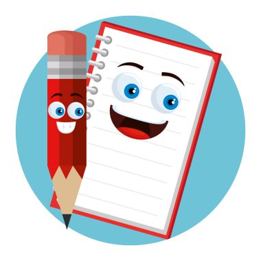 mutlu defter ve kalem kawaii malzemeleri