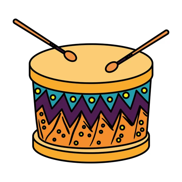 Madeira tambor instrumento ícone vetor ilustração — Vetor de Stock
