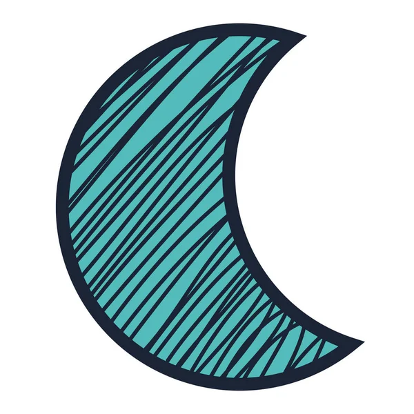 Crescent Moon ritning isolerad ikon — Stock vektor