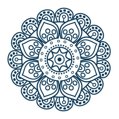 tek renkli ve dairesel mandala