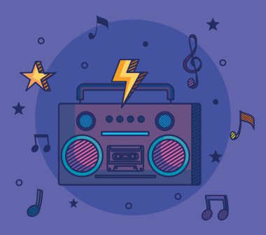 tiz clef ve demet notaları ile quaver ile radyo