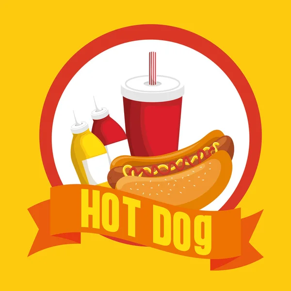 Hot Dog combo pictogram ontwerp — Stockvector
