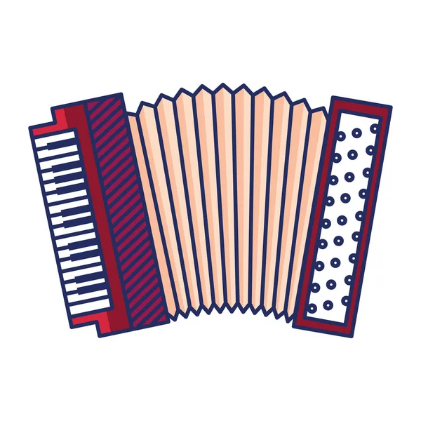 Acordeón instrumento musical icono aislado — Archivo Imágenes Vectoriales