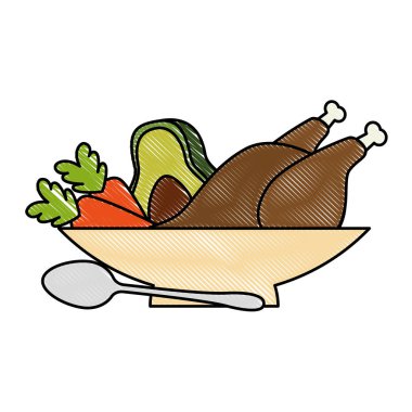 lezzetli tavuk eti ve sebze