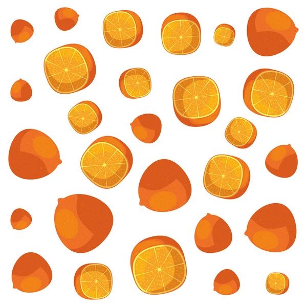 Mandarines fraîches motif d'agrumes — Image vectorielle