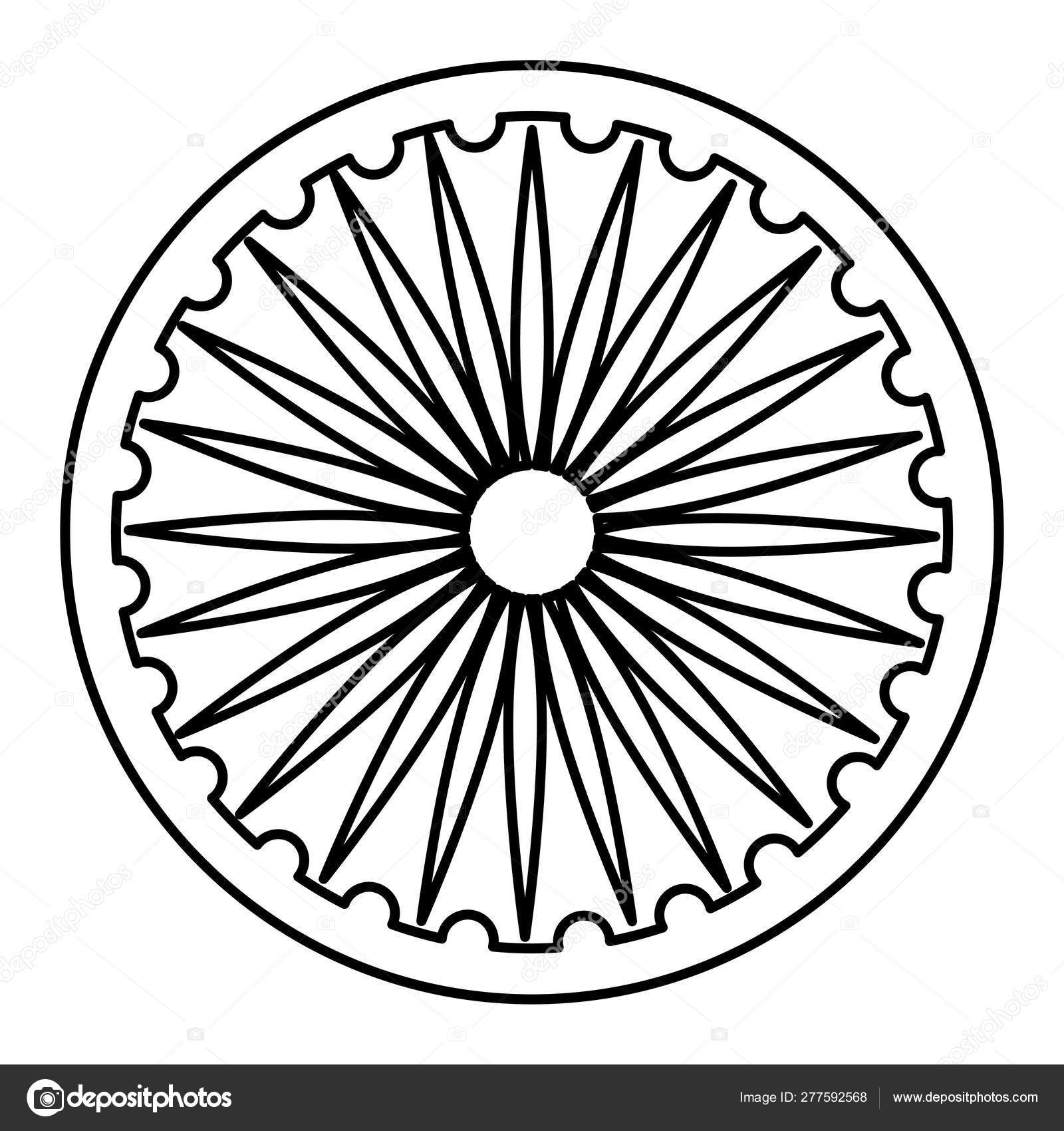 Ashoka chakra indian emblem icon Stock Vector Image by ©yupiramos