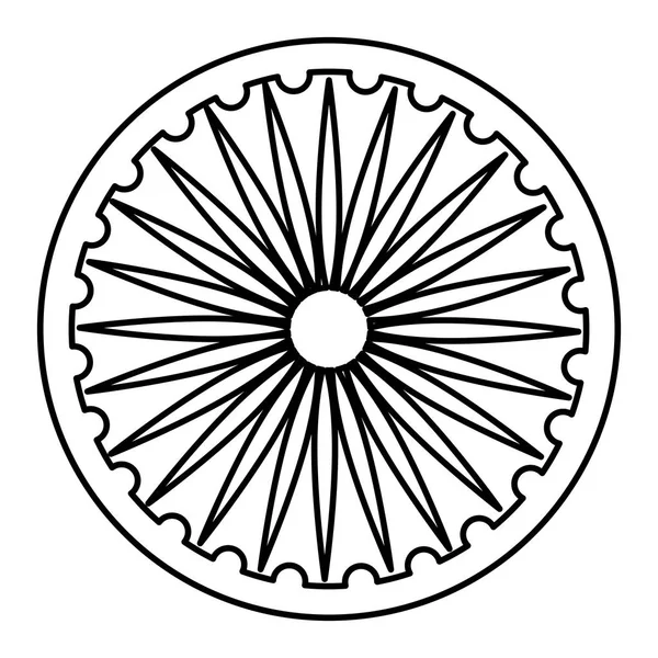 Ashoka τσάκρα Ινδικό έμβλημα εικονίδιο — Διανυσματικό Αρχείο