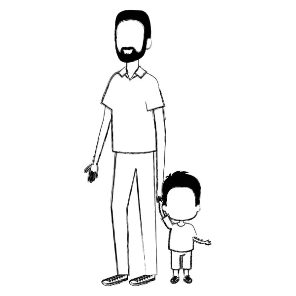 Vater mit Sohn — Stockvektor